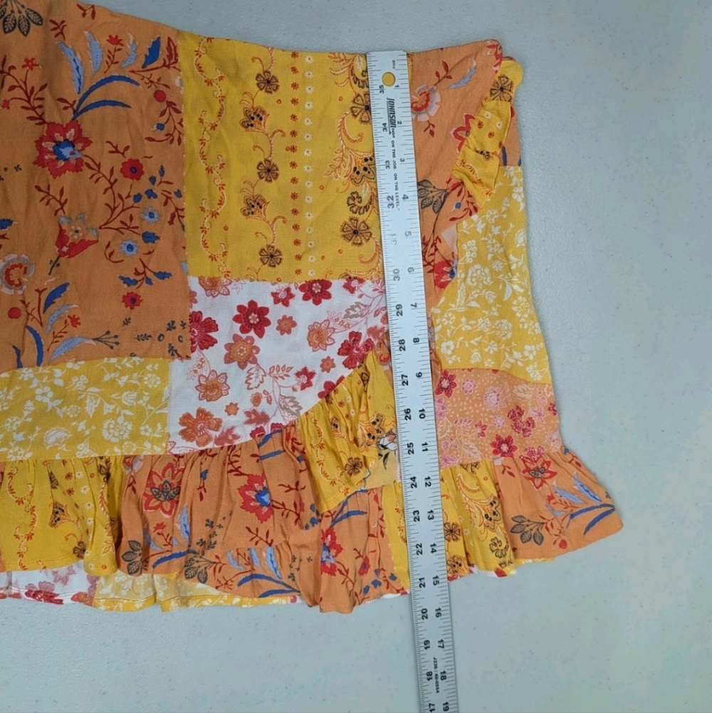 Forever 21 Patchwork Mini Skirt S Cottagecore Whimsical Prairie Sk1 7700 - Picture 8 of 9